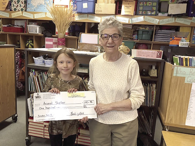 Class donation to animal shelter